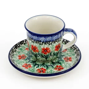 Filiżanka i spodek espresso B10 0,06l <br> 1916X Czerwone kwiatuszki